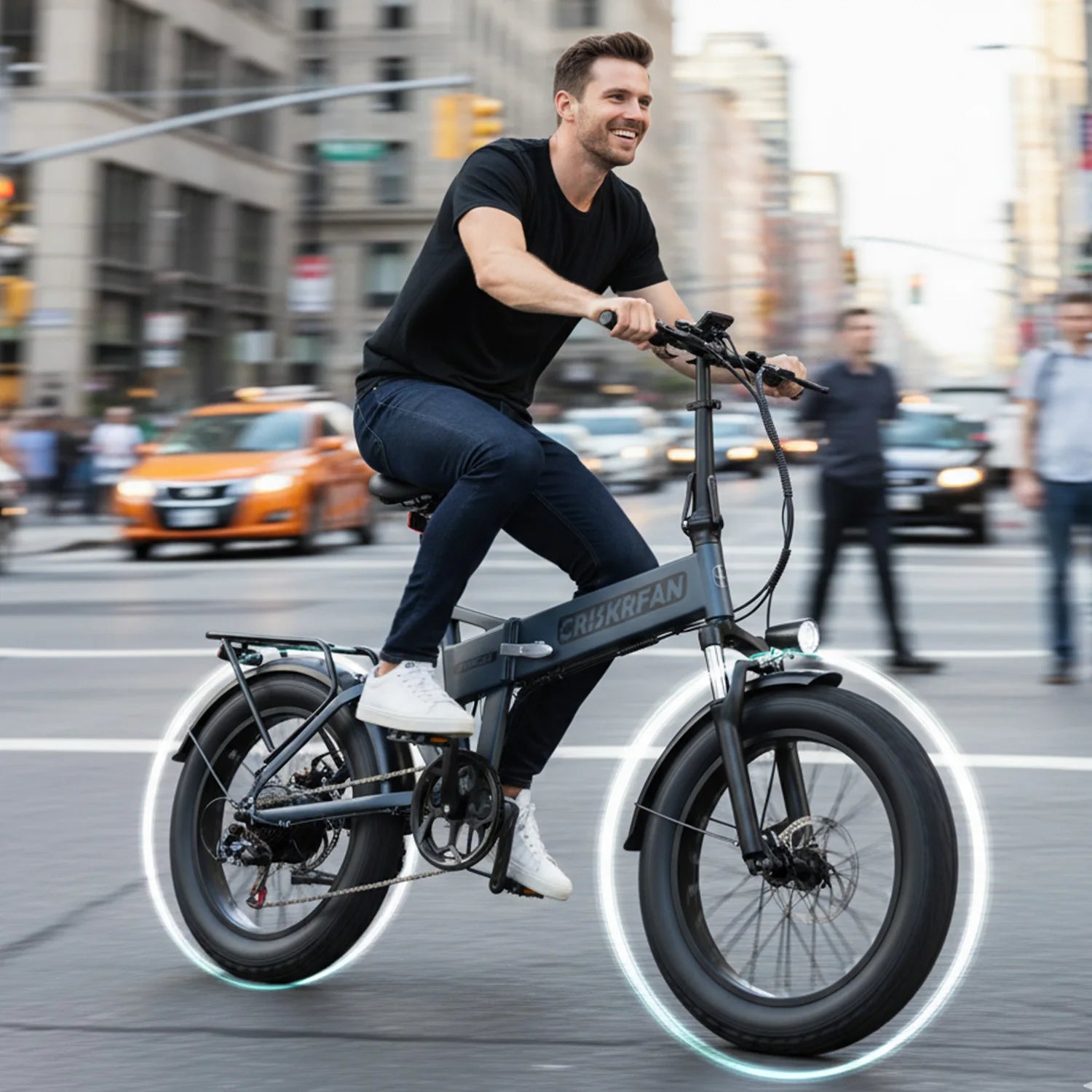 MX-21 Foldable Adult Electric Bike 1000W Motor Removable 48V 15Ah Large Battery 20 All-Terrain Fat Tire E-bike