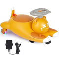 12V Kids Electric Wiggle Ride-On Car With Pedal, Rechargeable Cartoon Cat Twist Toy Vehicle For Toddlers Indoor Outdoor Ride