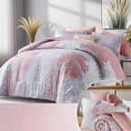 Twin Size Floral Printed Bed In A Bag 5Pcs, Chic Pattern Comforter Set, Ultra Soft Summer Bedding, Practical Bedding for Hotel & Room Decoration