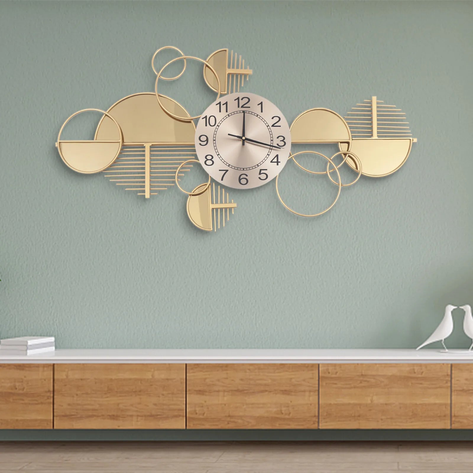 Large Luxury Gold Wall Clock Nordic Style Metal Clocks Home Living Room Decor