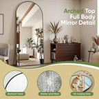 Arched Full Length Mirror 58 x 18 Inch, Full Body Mirror with Stand, Standing Hanging or Leaning Against Wall,, Customized