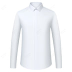 Men's Formal French Cuffs Dress Shirts Hidden Button Front Long Sleeve Tuxedo Shirt Random Metal Cufflinks
