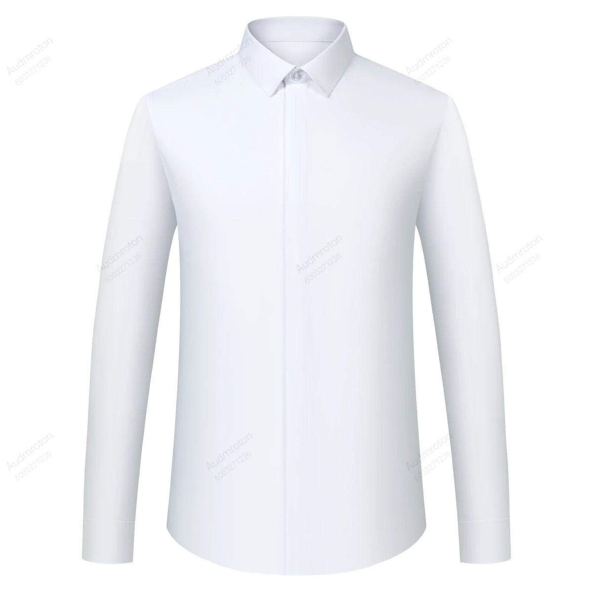Men's Formal French Cuffs Dress Shirts Hidden Button Front Long Sleeve Tuxedo Shirt Random Metal Cufflinks