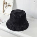 Unisex Cotton Bucket Hats Women Summer Sunscreen Panama Hat Men Denim Fabric Sunbonnet Outdoor Fisherman Hat Beach Cap