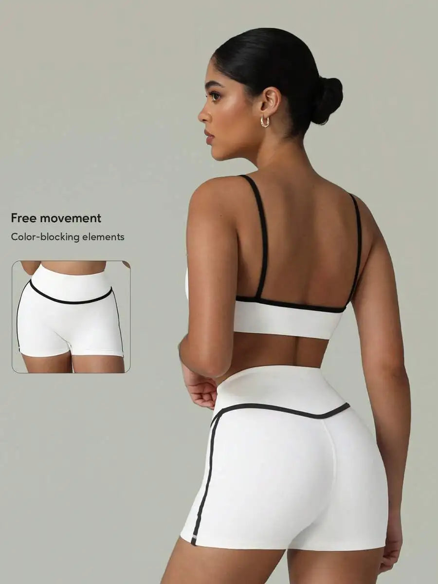 2 PCS Women Sports Bra And Shorts Set For Yoga Running