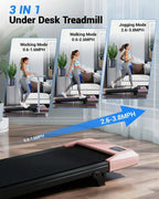 Foldable 6% Slope Under Desk Treadmills 2.5 HP Quiet Walking Pad Portable Remote Control LED Display 300LBS Exercise Walkingpad