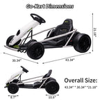 24V Electric Go Kart Drift Car for Kids 8-12, Ride On Racing Toy with Dual 300W Motors/8 MPH High Speed/Music, Outdoor Fun Gift