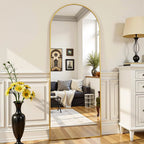 Arched Full Length Mirror 58 x 18 Inch, Full Body Mirror with Stand, Standing Hanging or Leaning Against Wall,, Customized
