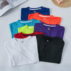 Summer Men Athletic Short Sleeve Dry Fit Sport T Shirt Polyester Breathable Gym Yoga Golf Workout Daily Top