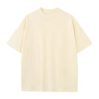 Summer Men Classic Basic Round Neck Short Sleeve White Solid T Shirt Pure Cotton Plus Size High Quality Daily Casual Top