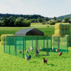 Large Metal Chicken Coop Cage Chicken Run with Waterprrof Cover Walk-in Cage Kennels Poultry House for Outdoor Hens Ducks Gooses