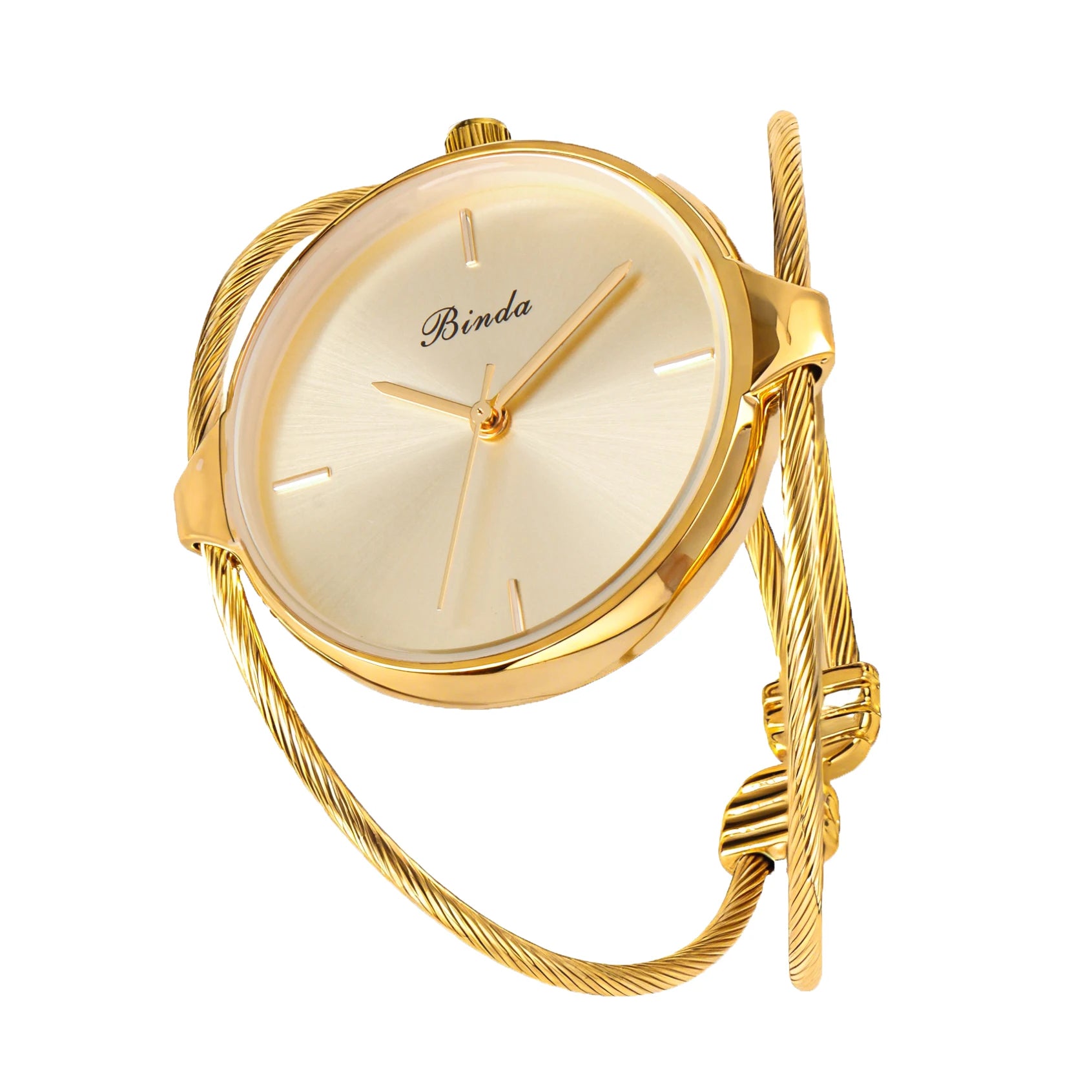Binda Luxury Women’s Quartz Watch 30M Waterproof Elegant Stainless Steel Bracelet Lady Dress Watch with gift box