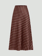 Firerie Women's Retro Elegant Polka Dot Print Vacation Style Skirt,Fall,Fall For Women,Winter For Women,Vacation