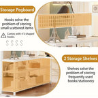 White Loft Bed with Stairs, Desk, Storage, Charging Station, LED Lights - Space-Saving for Kids, Teens, Adults