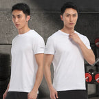 Summer Men Athletic Short Sleeve Dry Fit Sport T Shirt Polyester Breathable Gym Yoga Golf Workout Daily Top