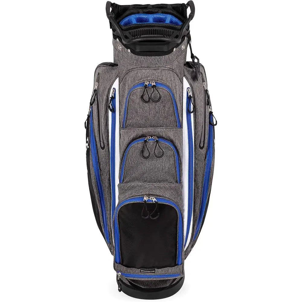 Golf Push Cart Bag with Rain Cover, Secure Base, Lightweight, 15-Way Divider, and External Putter Pocket