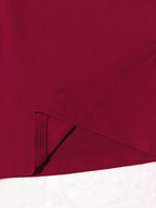 2-Piece Wine Red Halter Neck Ruffle Chiffon Top Wide Leg Pants Elegant Women Party Banquet Outfit