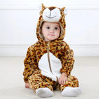 Halloween Costume Adult Family Plush Fleece Animal Onesie Hooded Jumpsuit Pajamas Set Cute Creature Mascot Party Outfit