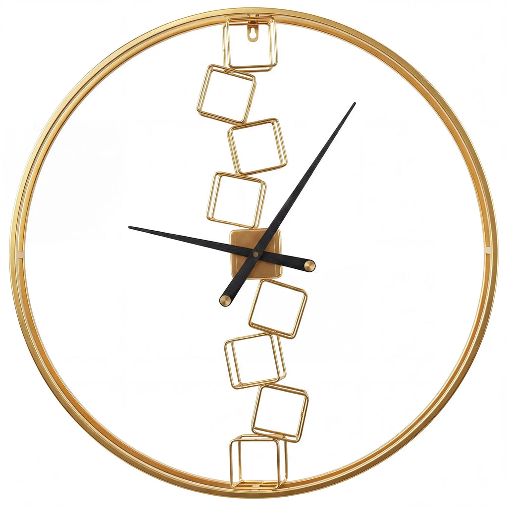 Large Wall Clock, 27” Nordic Style Big Metal Clock, Non-Ticking Decorative Clock