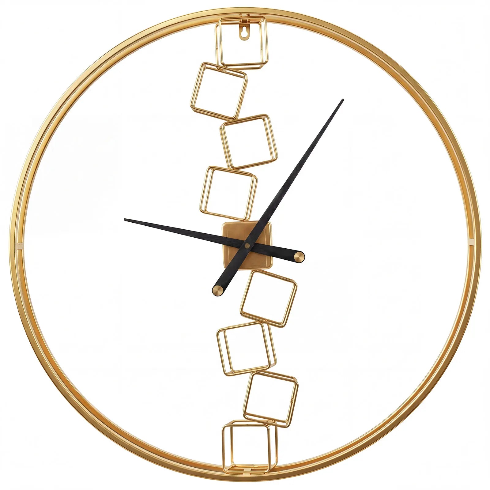 Large Wall Clock, 27” Nordic Style Big Metal Clock, Non-Ticking Decorative Clock