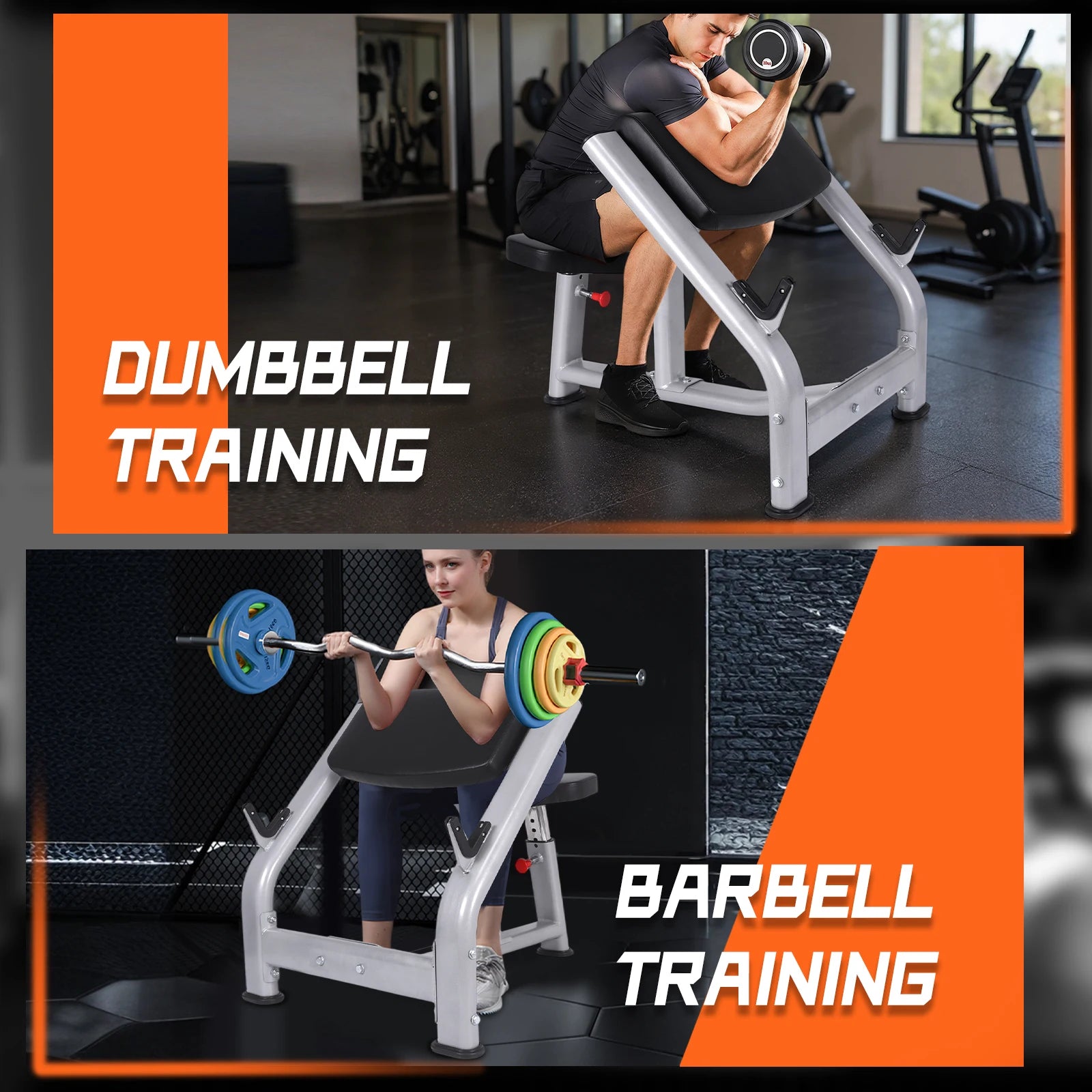 Weight Training Equipment Adjustable Bench Seat Seated Barbell and Dumbbell Biceps Station for Home Gym Strength Training