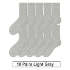 10 Pairs New Men's Cotton Socks Black Business Men Socks Soft Breathable Autumn Spring for Male White US6-10