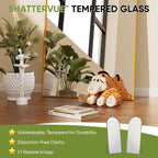 Full-Length Floor Mirror with Stand, 58"x18" Arched Style Full Body Standing Mirror for Bedroom, Living Room, Gym,, Customized