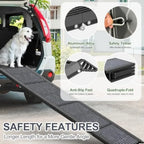 Dog Ramp for Car: 63 Long 17 Wide Portable Folding Ramp for Large Dogs, Non-Slip Rug Surface, SUV/Truck Use, Supports up to 250