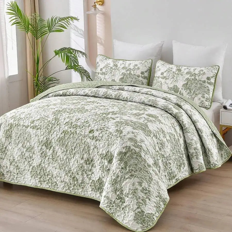 3 Pieces  Yellow Flower Quilt Set Twin Full Queen King Size, Paisley Patchwork Plaid Bedspread Bedding Sets  Coverlet Set.