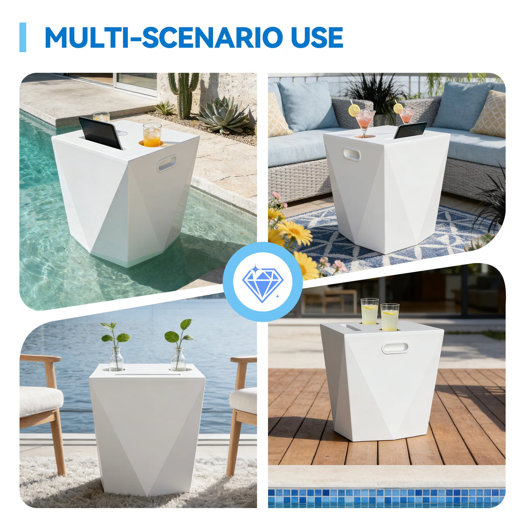 2-Piece Outdoor Furniture Set,S-Shaped Lounge Chair with Side Table, Garden Furniture for Patio, Poolside and Beach