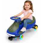12V Electric Wiggle Car For Kids, 2 In 1 Ride On Swing Car With Pedal, Flashing Wheels Music, Anti-Rollover Toy For Toddlers