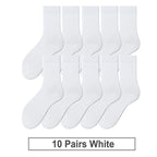10 Pairs New Men's Cotton Socks Black Business Men Socks Soft Breathable Autumn Spring for Male White US6-10
