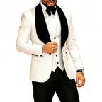 Mens 3 Piece Floral Tuxedo, Jacquard Slim Suit Set, Paisley Blazer Vest And Pants For Prom Wedding
