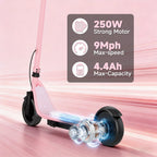 6.5‘’ Electric Scooter for Kids - 3/6/9MPH Three Speed Modes & 10Mile Max Range, 250W Motor, Solid Tires Commuter E-Scooter