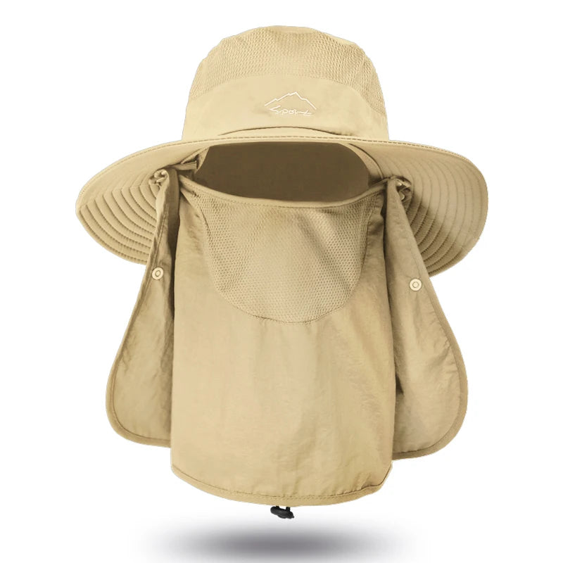 Fisherman's hat, male sun hat, summer outdoor quick drying sun hat, fishing breathable sun hat, female face mask hat
