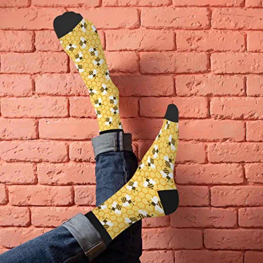 AOYEGO Funny Socks Health Curve Novelty Casual Crew Socks Contrast Color Design for Women Men Gift