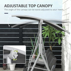 Outdoor Swing Chair Canopy Patio Garden Hanging 2 Person Yard Furniture Gray