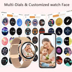 MEVADEN 1.32 inch Luxury Smartwatch Bluetooth Call Women Fashion Sports Fitness Tracker Health Monitor Smart Watch for Ladies