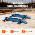 Industrial Steel Wire Dispenser 1500kg Cable Drum Roller Pay-off Stand Steel Wheel Cable and Optical Cable Pay-off Tool
