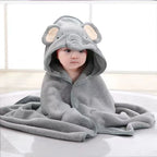 Toddler Bathrobe Infant Bath Towel Boy Girl Blankets Swaddle With Hood Cartoon Coral Fleece Towel Blanket Newborn Kids Bedding baby bath towel banheiras de bebê robôs bathrobes