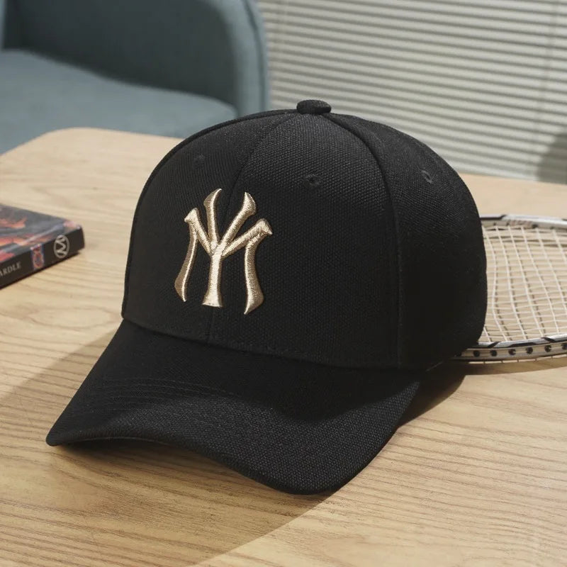 Hat Women's Deepened Hardtop Baseball Cap Korean Letter Embroidery Sunscreen Couple Cap