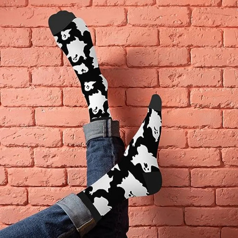 AOYEGO Funny Socks Health Curve Novelty Casual Crew Socks Contrast Color Design for Women Men Gift