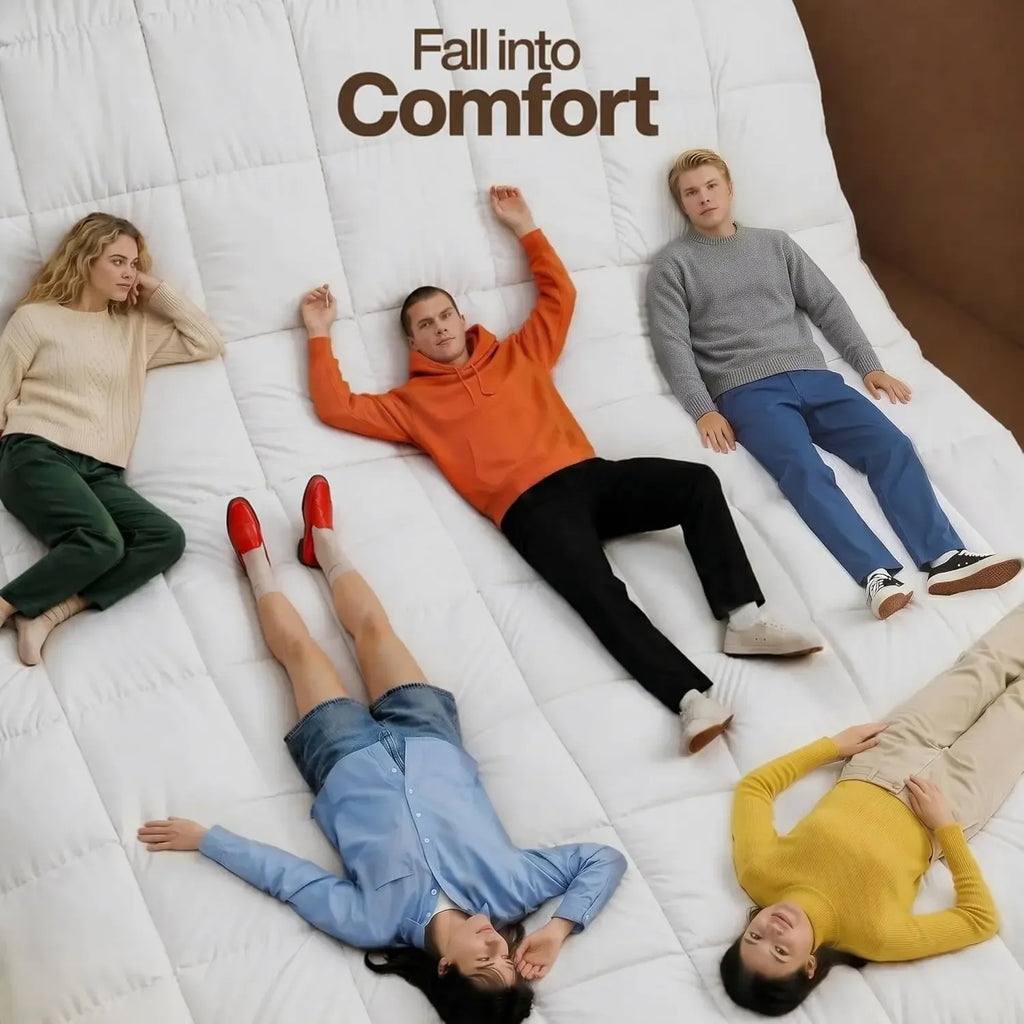 Bedding Full Comforter Duvet Insert, Quilted White Comforter with Corner Tabs, Box Stitched Down Alternative Comforters Full Size 82 x 86 inches