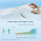 Cozy Bliss Cooling Comforter Queen Size, Cooling Blankets for Hot Sleepers and Night Sweats, Blue Summer Comforter for Queen Siz