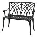 Aluminum Bench Garden Chair Porch Cast Conversation Patio for Outdoor Green
