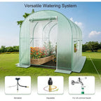 12x7x7 Walk-in Greenhouse with Automated Irrigation, Durable Outdoor Structure, Portable Garden House, Winter Warming Enclosure