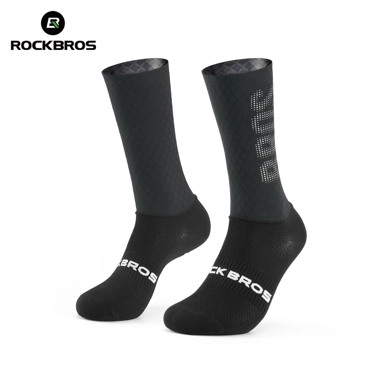 ROCKBROS Cycling Aero Socks Lightweight Elastic Breathable Socks Non-slip Shock Absorption Odorless Anti-bacterial Cycling Socks