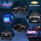 12V Kids Ride on Electric Car with Parent Remote Control Suspension LED Lights Music Player for Kids Black