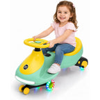 12V Electric Wiggle Car For Kids, 2 In 1 Ride On Swing Car With Pedal, Flashing Wheels Music, Anti-Rollover Toy For Toddlers