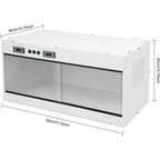 PVC Large Reptile Tank, 31.5x15.8x15.8 Front Opening Reptile Terrarium w/ Dual Temperature Controller Snake Enclosure Reptiles Feeding Box w/ Glass Sliding Door for Chameleon Lizard Snake